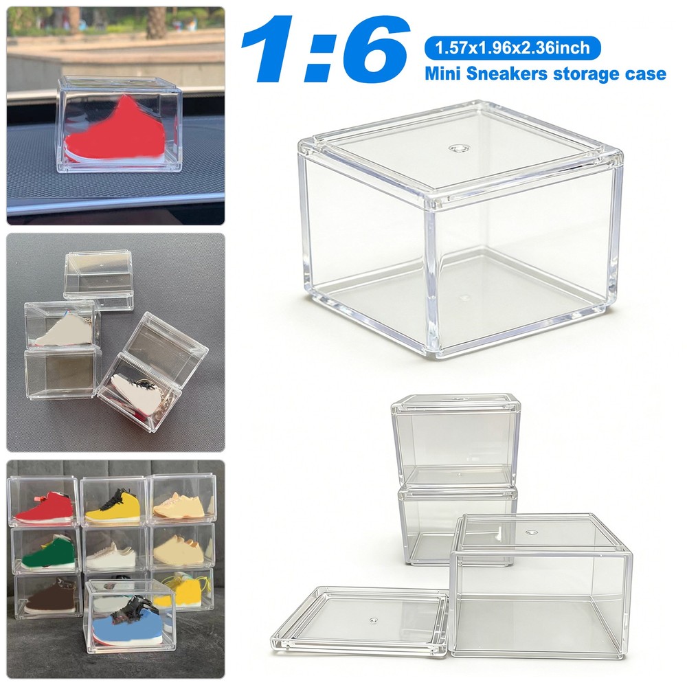 5-50Pcs Stackable Clear Transparent Mini Sneakers Shoes Storage Display Cases
