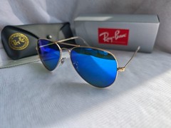 Ray Ban Aviator RB3026 Sunglasses 62mm Blue Lens/Gold Frame