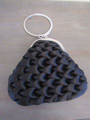 Women’s Evening Tear Drop Silver Loop Handle Black: Brand New!!