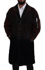 DSQUARED2 Jacket Cotton Brown Full Button Men Long Coat IT48/US38/M RRP 1950usd