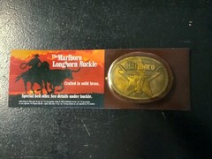 Vintage Solid Brass Marlboro Longhorn Belt Buckle