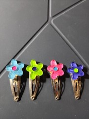 Hair Clips Plastic Flower Snap Hair Clips – Set of 4 Hair