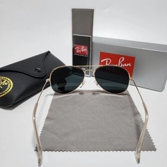 Brand New！ Ray-Ban RB3025 Aviator Sunglasses Gold Frame Glass Lens 58 mm~