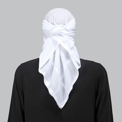 White Arab Square Scarf for Women Men Muslim Shawl Headwrap Plaid Stripe Printed