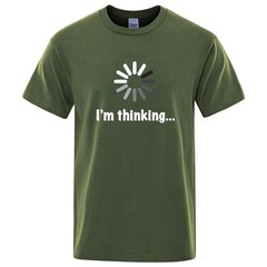 Men’s T-shirt High Quality Cotton Blend Funny I‘m Thinking Printed Casual Loose