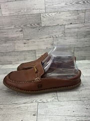 BORN Women Cognac Brown Leather Slip-On Driver Loafers Moccasins 7M US / 38 EU
