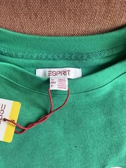 NWT Esprit Women’s Logo Fleece Crewneck Green Viral 80’s Vintage Sz Small