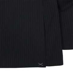 Nautica Mens Modern Fit 2 Piece Suit 36S 32W Black Pinstripe Stretch NWT