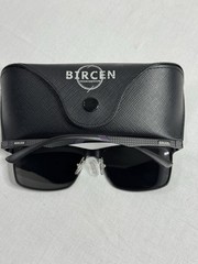 BIRCEN Rectangle Sunglasses Men’s Full Rim Black Plastic Frame/Lens 2684 55