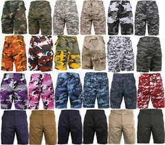 Rothco Military Camo & Solid Army Fatigue Cargo BDU Combat Shorts (Choose Sizes)