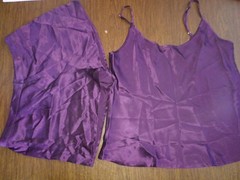 THXSILK 19mm Mulberry Silk Women Camisole Set/ Cami Pajama Set, Medium, Purple
