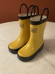 Oaki Loop Handle Rubber Rain Boots Size 4 Toddler Yellow Boys or Girls