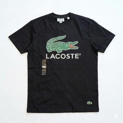 Lacoste Men’s Signature Print Cotton Jersey T-Shirt Black TH1285-51-031