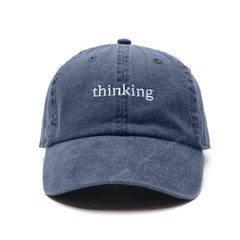 Anthropic Claude Thinking Hat Navy Blue Adjustable Strapback Baseball Cap New