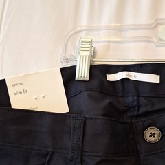34Wx32L Calvin Klein Men’s Navy Twill Chino Pants Slim Fit Tapered Stretch