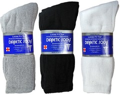 12 Pairs Men’s Health Circulatory Diabetic Cotton crew socks 9-11 10-13 13-15