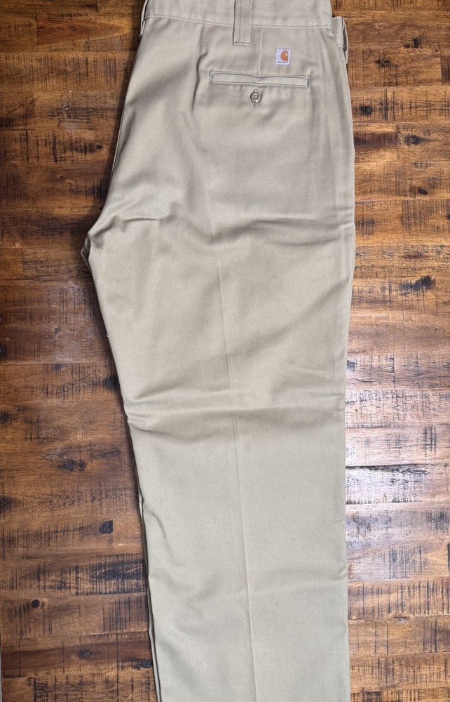 Carhartt Relaxed Fit Chino Pants Beige Twill Straight Leg 42W Pockets