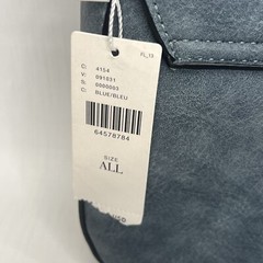 Anthropologie Blue Loop Handle Crossbody Bag Handbag Vegan Leather NWT