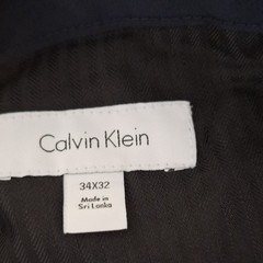 34Wx32L Calvin Klein Men’s Navy Twill Chino Pants Slim Fit Tapered Stretch