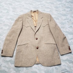 Vtg Pendleton Blazer Mens 42 Tan Wool 100% Two Button Western Sport Coat 60s 50s