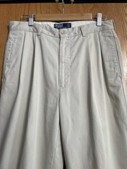 Polo by Ralph Lauren Classic Fit Beige Cotton Pleated Chino Pants 34W