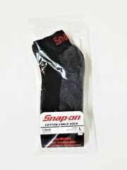 6 Pairs Mens Black Snap On Tools Ankle Socks Large FREE Shipping to USA New!