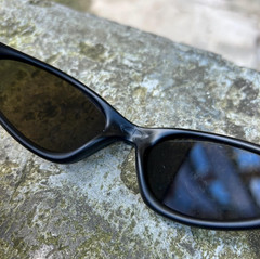 Vintage Oakley Minute Sunglasses Black Frame Blue Lenses Y2K Gorpcore