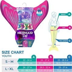 FIN FUN STARTER KIDS MERMAID TAIL & MONOFIN FOR SWIMMING *CHOOSE COLOR & SIZE