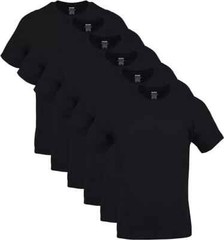 Gildan (6-pack) Black Solid Ultra Cotton Short Sleeve Blank Tee T-Shirt S-XXL