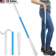 35.5 Inch Long Handled Shoe Horn, Dressing Stick, Sock Remover Aid Helper -…