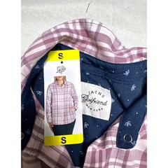 Jachs Girlfriend Womens Purple White Plaid Long Sleeve Snap Button Shirt Small