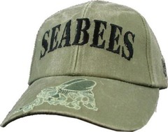 NEW United States U.S. Navy Seabees cap hat. OD Green. 5775.