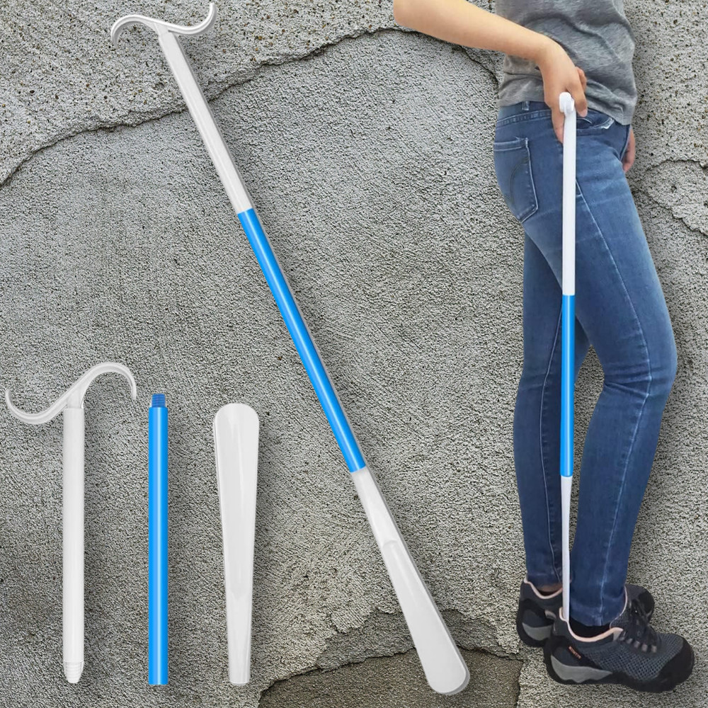 35.5 Inch Long Handle Shoe Horn Dressing Stick, Sock Remover Aid Helper