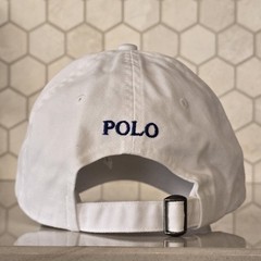 Polo Ralph Lauren Men’s One Size Cotton Chino Adjustable Ball Cap White Blue