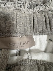 Essentials Men’s Gray Fleece Sweat Shorts Solid Drawstring Logo Size L