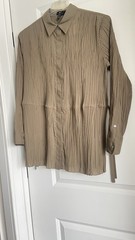 NWT Theory Pleated Shirt Green Khaki Size M