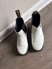 Dr. Martens 2976 Quad Platform Chelsea Boots White Sz M4 W5 EU 36