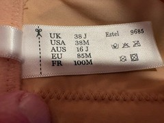 Sculptresse By Panach Nude Lacey Bra ESTEL #9685 Sz 38M US & 38 J UK New No Tags