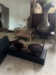 PRADA SPRC08L 17N Tortoise Shell Cat Eye Sunglasses Brown Tinted Lens UV400