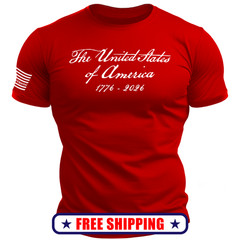 The United States of America T-Shirt – with USA 250 Flag – patriotic trump S-2X