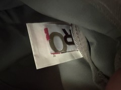 Roxy Gray Pink Striped Tote Bag Hook & Loop Closure Logo Accent Double Handles