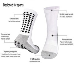 3 Pair Sport Socks Anti Slip W/ Grip Soccer Men Football Basketball Sock Premium