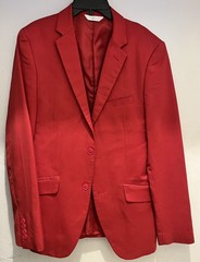 Lineage Men’s Red Suit Jacket & Pants Set 38×32 Performance Stretch Polyester