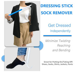 35.5″ Long Handled Shoe Horn & Dressing Stick Sock Remover Aid for Seniors 2in1