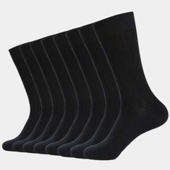 3-12 Pairs Men Solid Black Crew Dress Socks Casual Formal Cotton Size 10-13