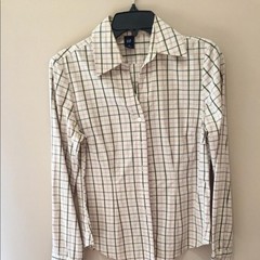Gap Women’s plaid stretch button down Shirt top