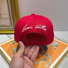 Louis Vuitton Red Solid Baseball Cap Hat One Size Unisex Adults New w/ Tags