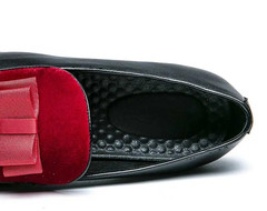 Men’s Velvet Splicing Color Block Bowknot Loafers Dress Shoes Wedding Oversize