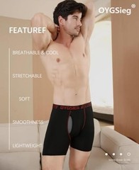 Men’s Boxer Briefs,Fly with X-Large Regular-6‘’ Inseam Regular Leg – Black*5