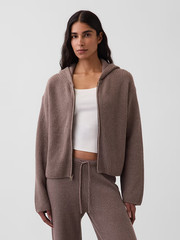 GAP – CashSoft Oversized Shaker-Stitch Zip Hoodie 910966 – New Sale